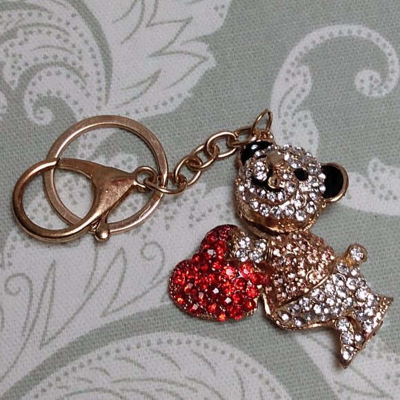 Accessories - Rhinestone Teddy Bear Key Chain/Purse Charm